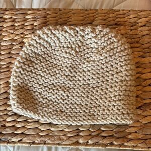 Anthropologie Cream Knit Beanie